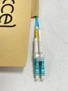 LC-LC Duplex OM3 50/125µm Multimode Fibre Optic Patch Lead, 22cm - Picture 1 of 2