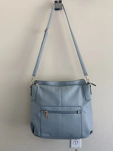 Bolso de hombro cruzado Idesort Hobo Lite azul de cuero suave - Imagen 1 de 1