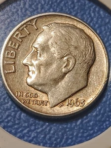 Error 1963 d roosevelt dime RPM D/D  BU Condition  - Picture 1 of 7