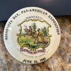 Rare Buffalo 1901 PAN-AMERICAN EXPO Pinback Button Pin “Minnesota” 1.75”