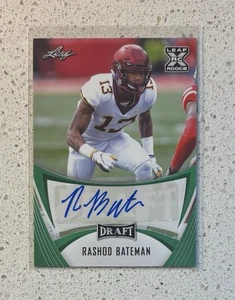 2021 Leaf Draft Rashod Bateman RC Auto Green Baltimore Ravens - Picture 1 of 2