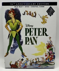 Peter Pan - (70th Anniversary Blu-ray DVD) DMC Exclusive w/ slipcover - Picture 1 of 5