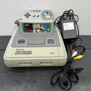 Super Nintendo Snes Console & Game Controller & Leads TESTED FREE TRACKED POST - Imagen 1 de 17