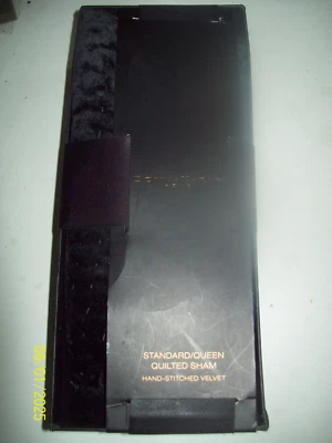 Nuevo Donna Karan Queen Sham Edredón Terciopelo Suave Cosido a Mano Almohada Falsa Negro Foto 1 de 3