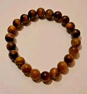 Genuine Tigers Eye Stretch Bracelet - Picture 1 of 10
