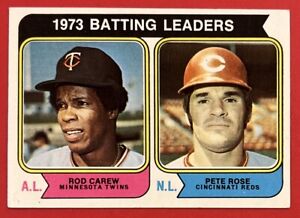1974 Topps - #201 1973 Batting Leaders Rod Carew Pete Rose 