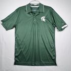 Michigan State Spartans Champion Golf Polo Small Green Collar 3 Button Polyester