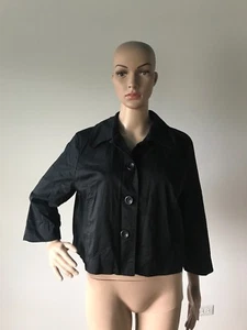 Chaqueta Studio Works Pequeña Negra Algodón Línea A Ligera Botones Lavable PL - Imagen 1 de 12