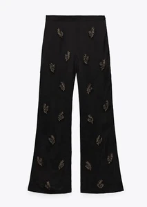 ZARA PANTALONI DONNA NERO GIOIELLO EDIZIONE LIMITATA 7521/242 TAGLIA S NUOVI CON ETICHETTE - Foto 1 di 11