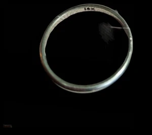 Vintage 14k White Gold Woman's Plain Wedding Band - Picture 1 of 4