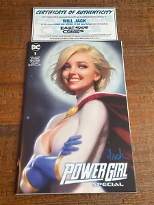 POWER GIRL SPECIAL #1 WILL JACK SIGNED COA EXCLUSIVE TRADE DRESS VARIANT-A RARE! - Picture 1 of 2