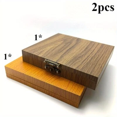 2pcs Mini Wooden Flip-Top Storage Box Gift Case Lockable Jewelry Display Boxes - Image 1 of 4