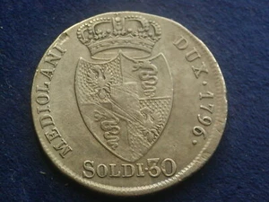 30 Soldi 1796 Franz II. RDR Silber , Silver W/21/76 - Picture 1 of 2