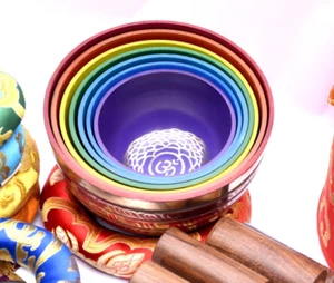 Juego de 7 cuencos de canto - Música relajante para yoga meditación - Juego de cuencos de curación de chakras - Imagen 1 de 8