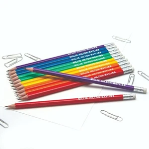 12 Rainbow HB Pencils Personalised with Name High Quality Printed Pencils - Picture 1 of 4