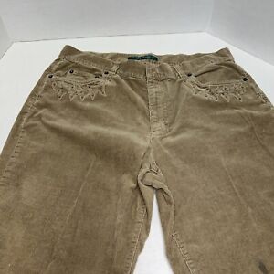 Lauren Jeans Company Ralph Lauren Corduroy Pants Womens Size 14 Brown Flare