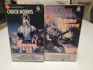 Invasion U.S.A. + Missing in Action Big Box VHS Chuck Norris MGM 80s Lot of 2 - Picture 1 of 5