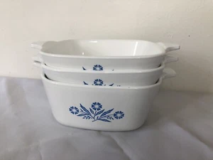 Three Vintage Corning Ware Cornflower P-43-B And 2 P-21 Casserole Dishes - Picture 1 of 19