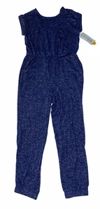Girls Cat & Jack One Piece Jumpsuit Size XS 4/5 Blue Cap Sleeve Soft Stretch  - Picture 1 of 10
