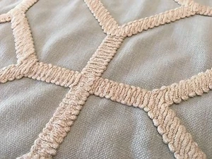 Fabricut Geometric Embroidery Upholstery Fabric Infatuation Aqua 4.75 yd 5478101 - Picture 1 of 4