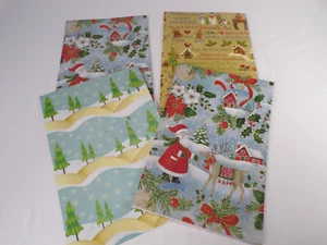 4 NEUE VINTAGE WEIHNACHTSGESCHENKBOXEN 17"x 11-1/2" Santa Rentier Baum Stechpalme K23 - Bild 1 von 4
