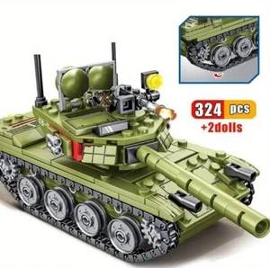 Juego de 324 piezas tanque de batalla militar con 2 minifiguras bloques de construcción - Imagen 1 de 9