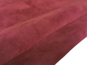 soft burgundy wine red suede goatskin leather whole hide - Picture 1 of 7