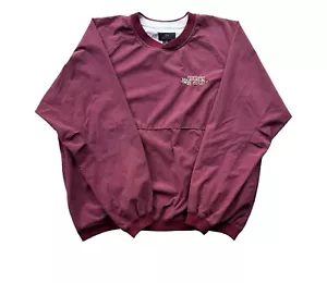 VINTAGE Jacket Men XL FSU Golf Windbreaker Pullover V Neck 90s Burgundy Nylon - Picture 1 of 6
