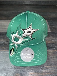 Men’s Reebok Dallas Stars Center Ice Green NHL Hockey Draft Fitted Hat S/M NWT - Picture 1 of 6