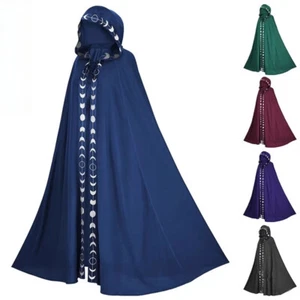 Unisex Adult Hooded Cloak Halloween Cosplay Performance Cape Stage Cloak Costume - Picture 1 of 11