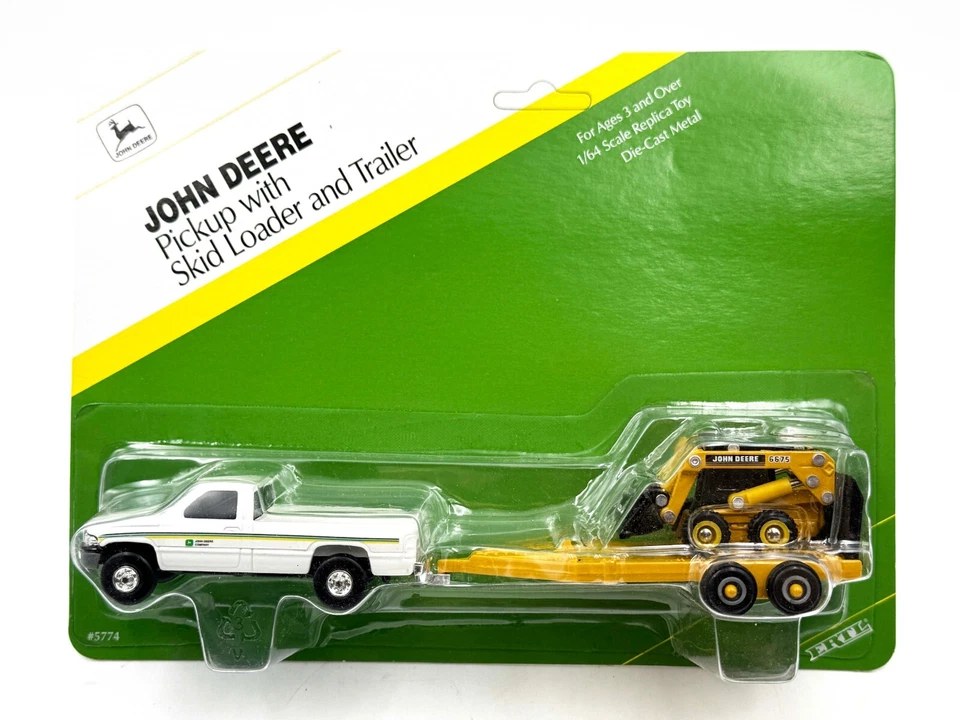 1/64 John Deere Pickup Truck With 6675 Skid Loader & Trailer - Image 1 of 1