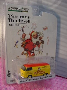 Norman Rockwell 1969 VOLKSWAGEN TYPE 2 PANEL∞yellow VW BUS;TOY SHOP∞Greenlight - Picture 1 of 3