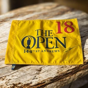 144th Open Championship Flag St. Andrews 2015 Zach Johnson Autographed Signed - Picture 1 of 6