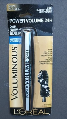 L'Oreal Power Volume 24H Waterproof Mascara BLACKEST BLACK 696 READ SEE PICS - Image 1 of 2