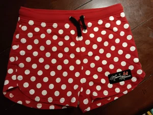 Disney Parks Shorts Youth Girls Size Medium Red Minnie Mouse White Polka Dot - Picture 1 of 3