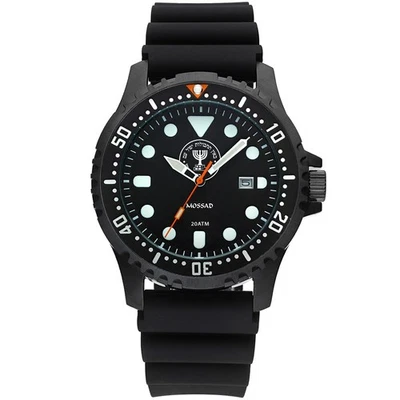 Reloj analógico negro israelí FDI Mossad índices luminosos y manecillas Adi 21719319527 - Imagen 1 de 4