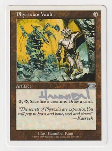 Signed Phyrexian Vault Proof MP 6th Edition Artist Hannibal King MTG Magic AP! - Picture 1 of 2