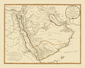 Mapa histórico - Arabia - Laurie 1794 - 28,64 x 23 - Arte de pared vintage - Imagen 1 de 20