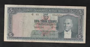 Türkei, 5 Lira, 1961, P-173, Banknote - Bild 1 von 2