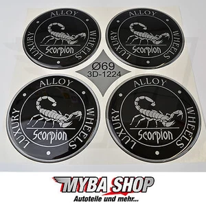4x Silicone Sticker Scorpion ∅= 2 23/32in For Hub Caps Emblems Sticker New - Picture 1 of 1