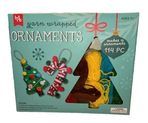 Yarn Wrapped Ornament Craft Set NEW Makes 12 Ornaments Ages 7 Up 114 Pieces - Picture 1 of 5