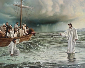 JESUS CHRIST WALKING ON WATER 8X10 PHOTO PICTURE CHRISTIAN ART - Picture 1 of 1