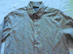 Red White Floral Long Sleeve Button Down Shirt - Small Slim Fit Mens Zara Man - Picture 1 of 5
