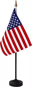 Juego de banderas de escritorio de lujo ANLEY EE. UU. - 8 x 5 pulgadas miniatura bandera de escritorio estadounidense de EE. UU. - Imagen 1 de 6