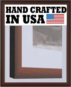 Custom Matted Picture Poster Frame & Mat 1-1/8" Cherry Modern 313VII 16x20 24x36 - Picture 1 of 11