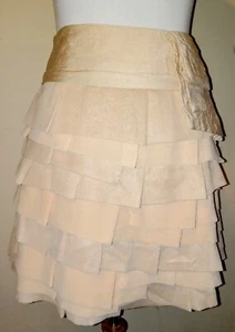 Minifalda sedosa en capas de tul forrada con champán talla S Gracia para mujer - Imagen 1 de 17