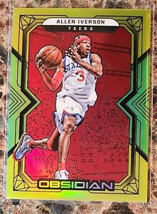 2021-22 Obsidian Electric Etch Red/Yellow/Green Flood /99 Allen Iverson #138