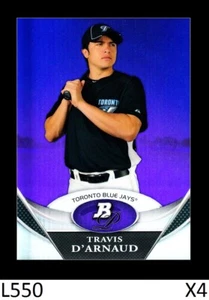 1-2011 BOWMAN PLATINUM PURPLE REFRACTOR TRAVIS D'ARNAUD BRAVES QTY AVAILABLE - Picture 1 of 1