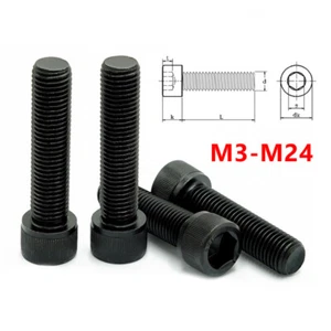 Tornillos de cabeza de zócalo de accionamiento hexagonal de grado 12,9 pernos Allen de acero de óxido negro M3-M24 - Imagen 1 de 9