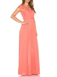 NUEVO BCBGMAXAZRIA AMBROSÍA MADALENA VESTIDO PLISADO CUERPO CRUZADO JGK67E98/L507 TALLA 10 - Imagen 1 de 6